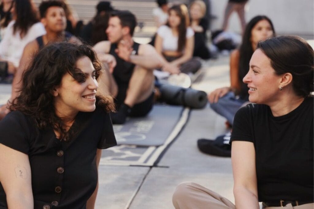 People enjoying a sound bath event in Los Angeles CA